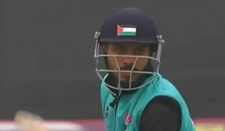 ভারতীয় ক্রিকেটারের হেলমেটে ফিলিস্তিনের পতাকা লাগানোয় পুলিশের ব্যবস্থা